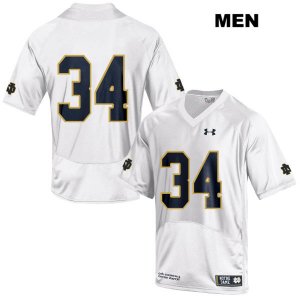 Notre Dame Fighting Irish Men's Jahmir Smith #34 White Under Armour No Name Authentic Stitched College NCAA Football Jersey WVG6099LK